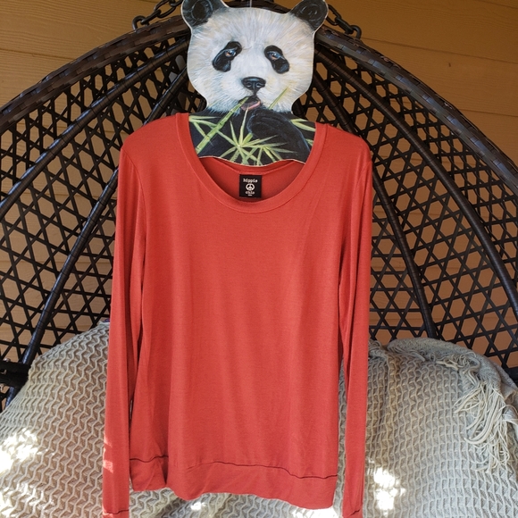 Hippie Chic Tops - Apple butter long sleeve blouson tee